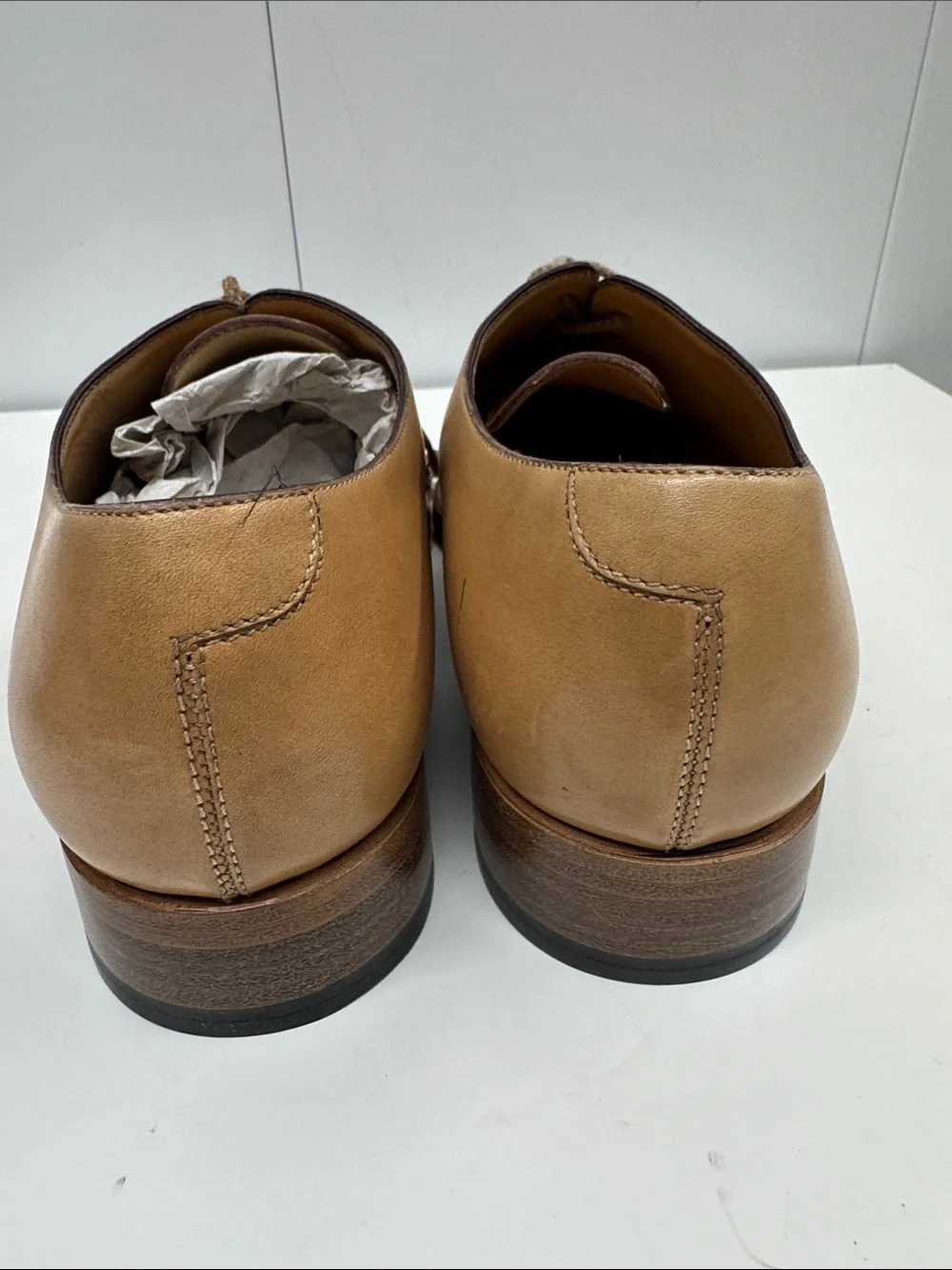 Caporicci Vintage Calf Beige Leather Derby Shoes - size 9 1/2
